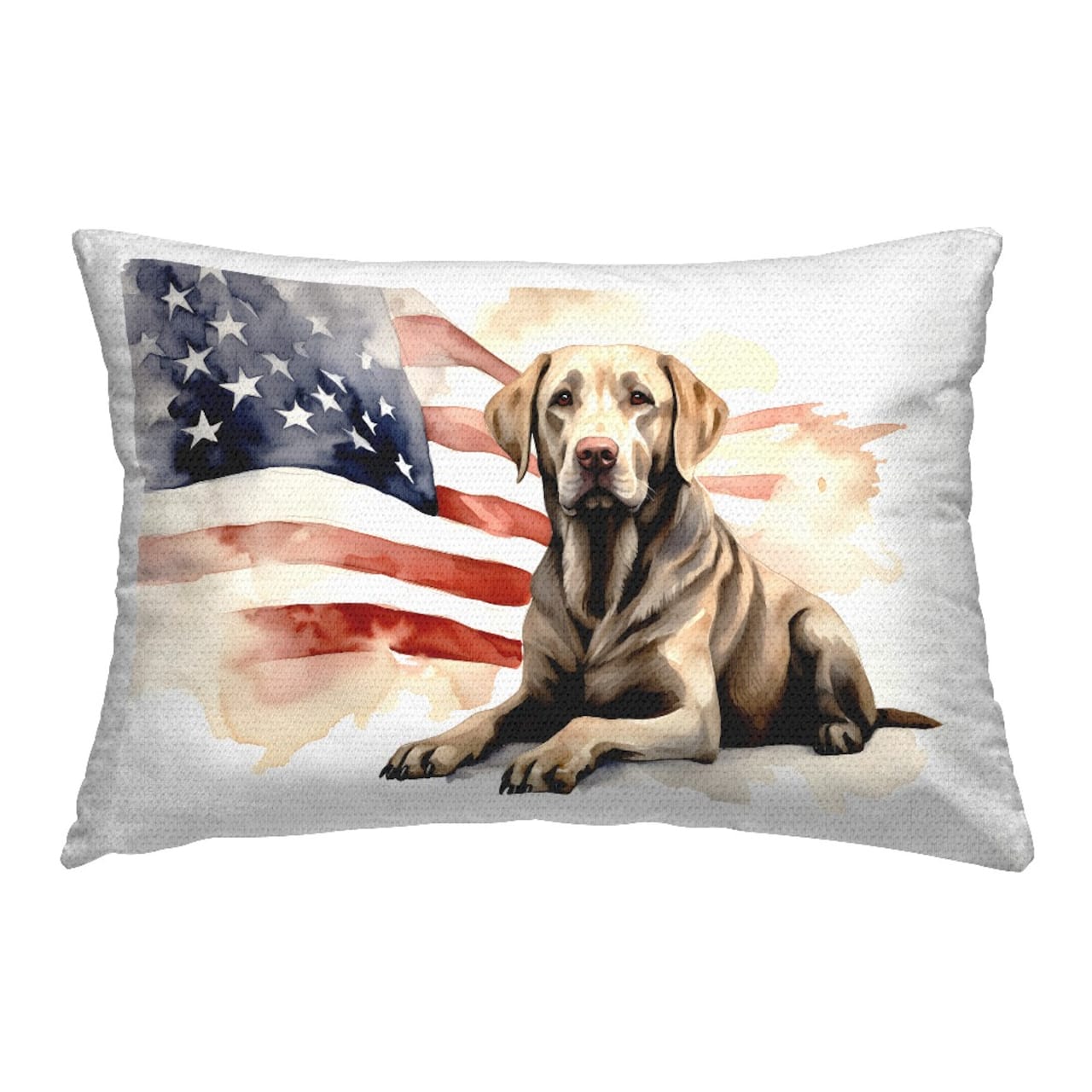 Stupell Industries Patriotic Dog with Flag Outdoor Printed Pillow